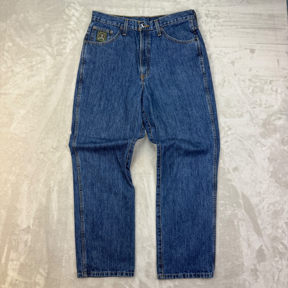 Cinch Jeans Mens 33x30 Blue Relaxed Western Workwear Denim Green Label